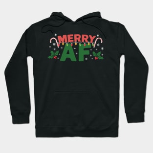 Merry AF Christmas T-Shirt Hoodie